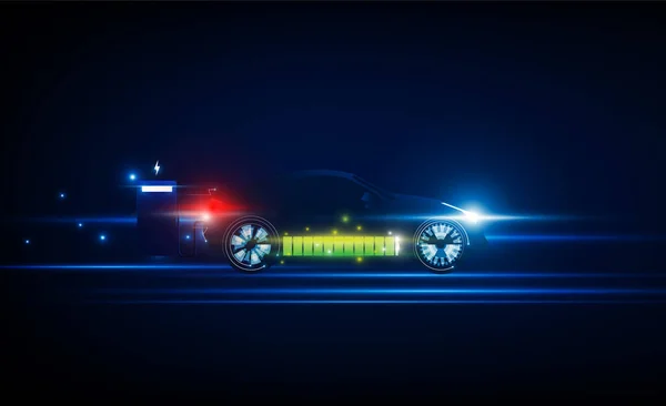充电站电动汽车充电熄灯技术高速希特勒通信概念创新背景 矢量设计 — 图库矢量图片