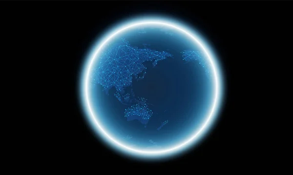 Globale Netzwerkverbindung Weltkarte Punkt Und Linie Zusammensetzung Konzept Des Globalen — Stockvektor