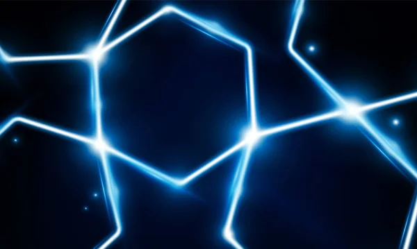 Abstract Modern Colored Poster Sports Light Out Technology Neon Hexagon — Stok Vektör