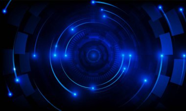 Ai bilim kurgu yapay zeka konsept makinesi Koyu mavi Hitech iletişim konsepti yenilik arka planı, vektör tasarımı derin öğrenme fütüristik dijital