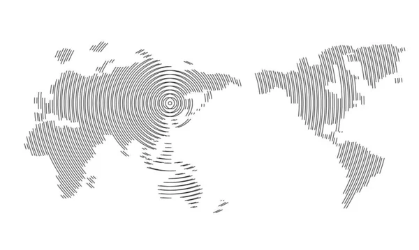 Анотація Сканування Глобальних Технологій Фону Карта Світу Концепція Цифрових Інновацій — стоковий вектор