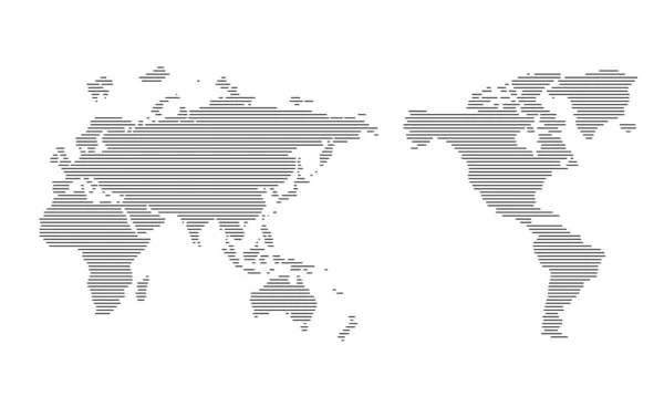 绘制地球和全球社会网络的水平线图 — 图库矢量图片