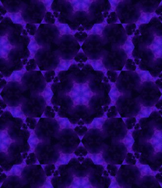 Multicolored futuristic fractal mandala pattern in geometric space