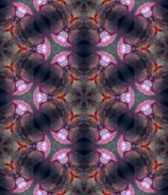 Multicolored futuristic fractal mandala pattern in geometric space