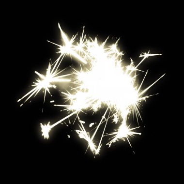 Siyah arkaplanda Sparkler Bengal yangın efekti