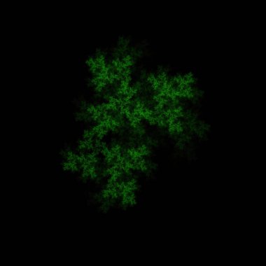 Siyah arkaplanda renkli fraktal nebula tozu