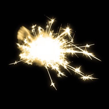 Siyah arkaplanda Sparkler Bengal yangın efekti