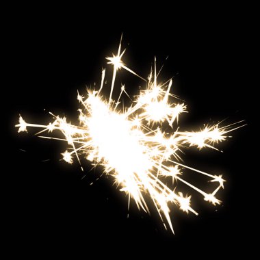 Siyah arkaplanda Sparkler Bengal yangın efekti