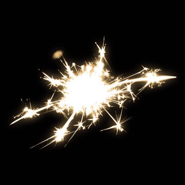 Siyah arkaplanda Sparkler Bengal yangın efekti