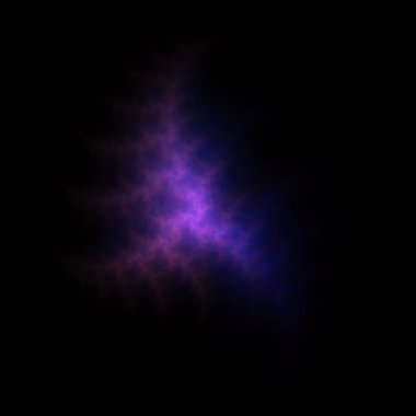 Siyah arkaplanda renkli fraktal nebula tozu