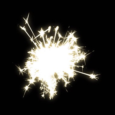 Siyah arkaplanda Sparkler Bengal yangın efekti
