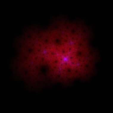 Siyah arkaplanda renkli fraktal nebula tozu