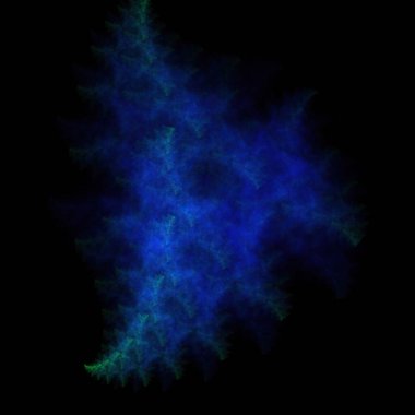 Siyah arkaplanda renkli fraktal nebula tozu