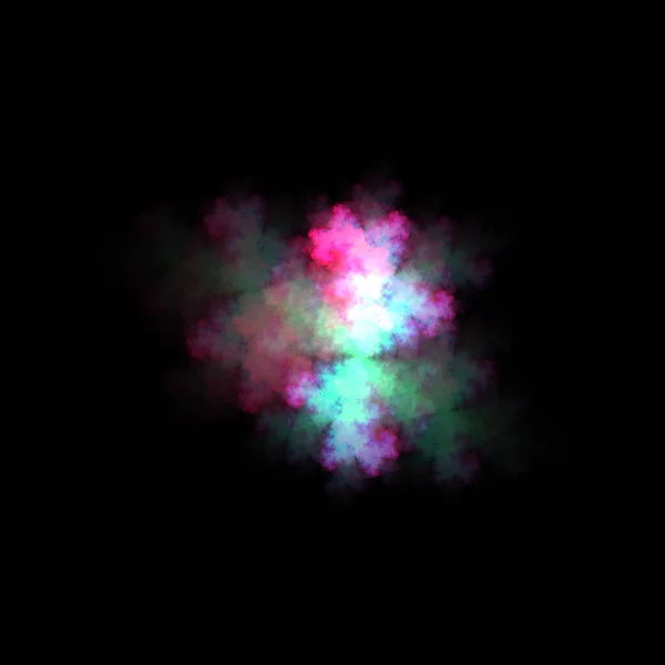 Polvere Nebulosa Frattale Colorata Sfondo Nero — Foto Stock