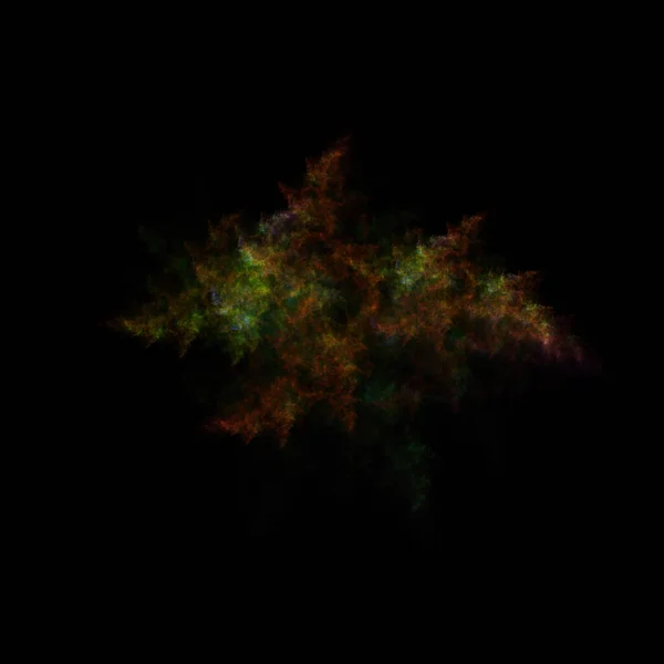 Polvo Nebulosa Fractal Colorido Sobre Fondo Negro —  Fotos de Stock