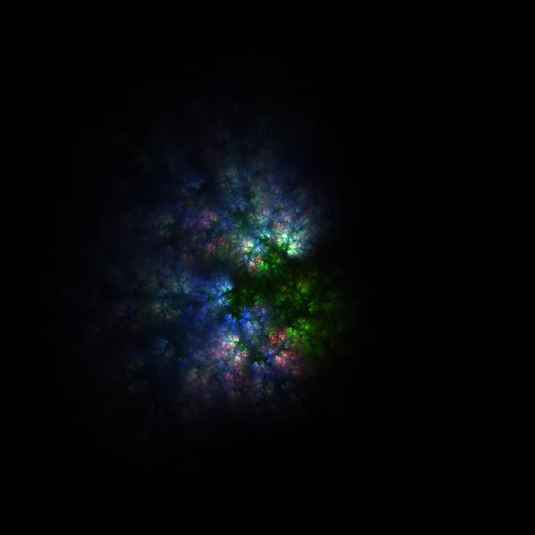 Polvere Nebulosa Frattale Colorata Sfondo Nero — Foto Stock