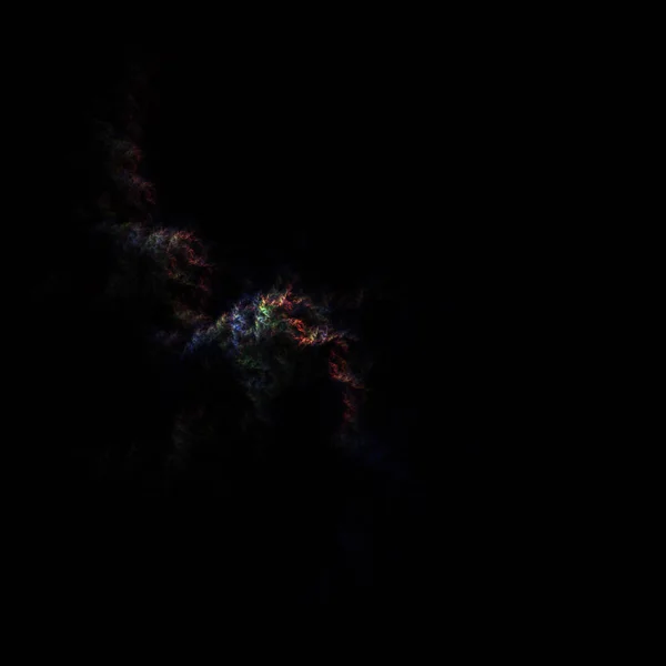 Барвистий Пил Фрактальної Туманності Чорному Тлі — стокове фото