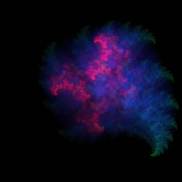 Polvere Nebulosa Frattale Colorata Sfondo Nero — Foto Stock