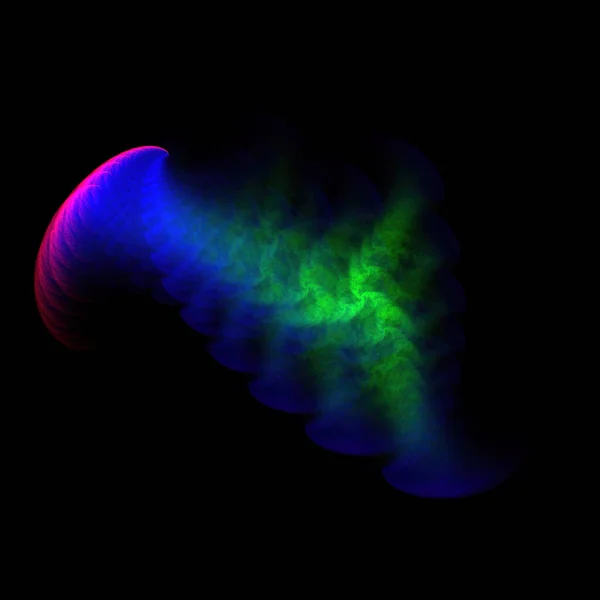黒の背景にカラフルなフラクタル星雲の塵 — ストック写真