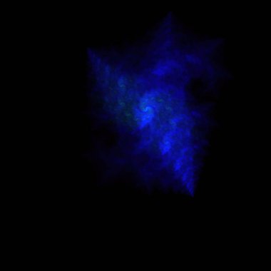 Siyah arkaplanda renkli fraktal nebula tozu