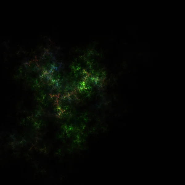 Färgglada Fraktal Nebulosa Damm Svart Bakgrund — Stockfoto