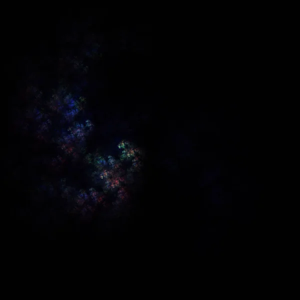 Nebulosa Fractal Colorido Sobre Fundo Preto — Fotografia de Stock