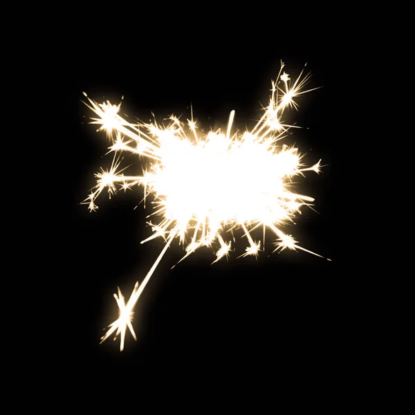Sparkler Bengal Fire Effect Black Background — Stock Photo, Image