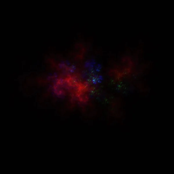 Colorful Fractal Nebula Dust Black Background — Stock Photo, Image