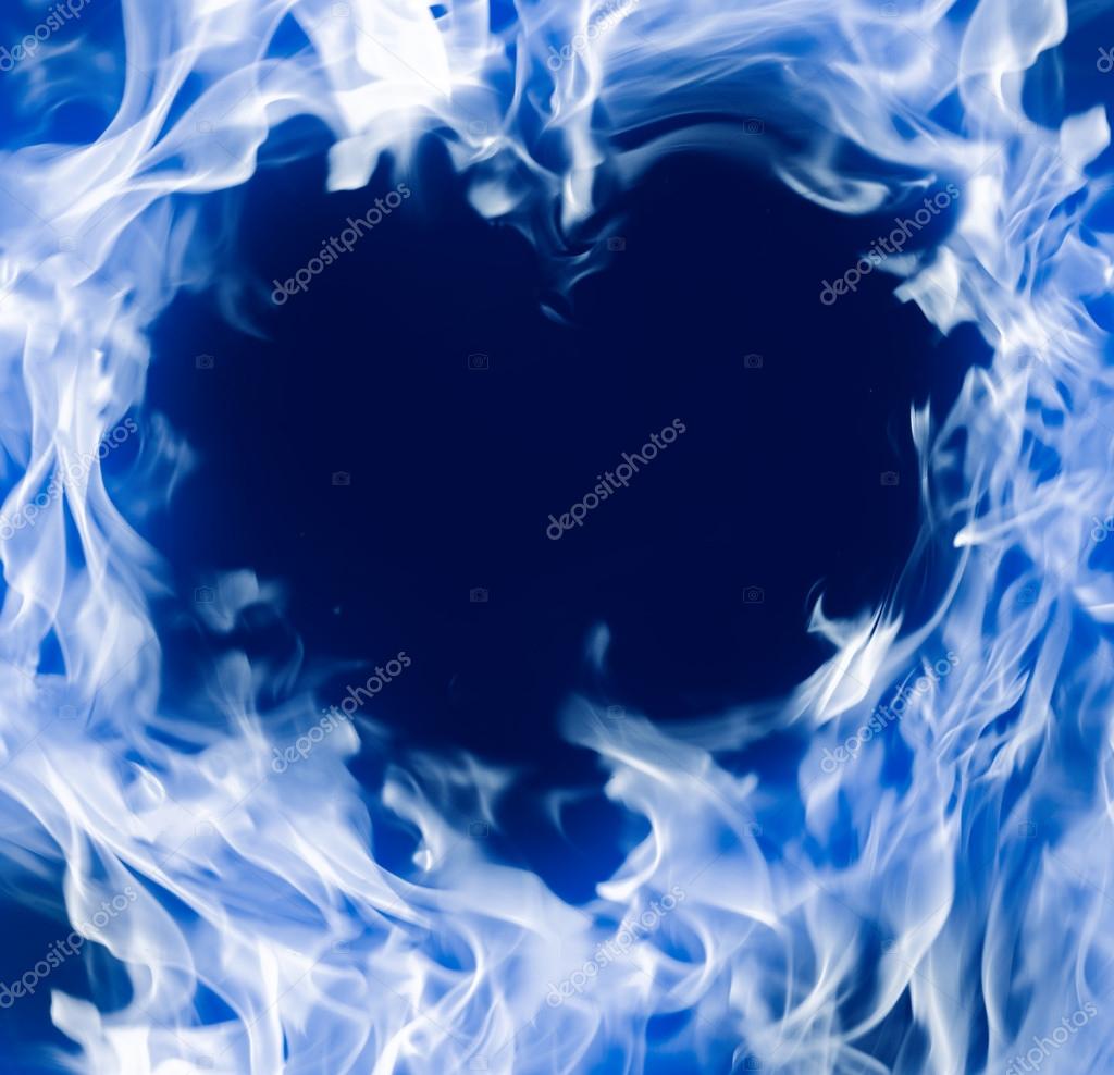 Blue Fire Heart Wallpaper