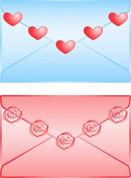 Cute love letters isolated on white background — Stock Vector
