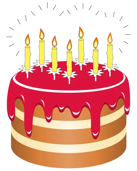 stock vector Birthday cake isolated on white background