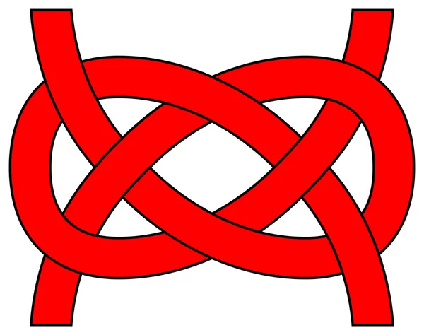 Carrick bend (josephine) knoten isoliert — Stockvektor