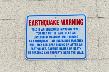 anchorage, alaska ABD duvar işareti uyarı deprem