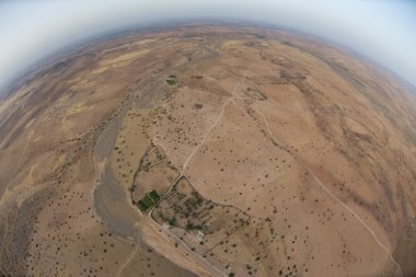 Maroc Marakeş balon çöl havadan görünümü