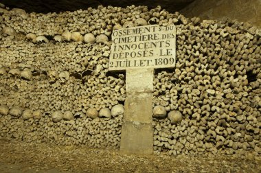 Paris catacombs kafatasları ve kemikleri