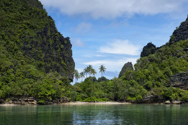 Underbara tropiska paradis beach ocean havsvatten kristall klart sand — Stockfoto