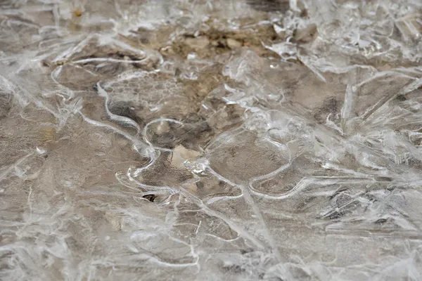 Natural Ice crystal background frozen lake river creek — Stock Photo, Image