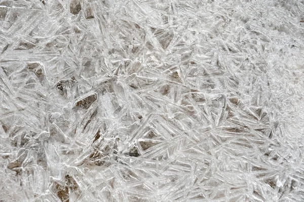 Natural fundo de cristal de gelo congelado lago rio riacho — Fotografia de Stock