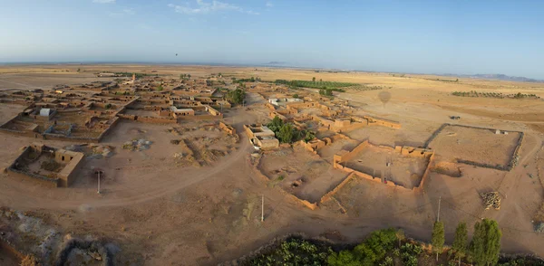 Aerial Sky view of settlement near Marrakech Maroc taken from Balloon — Stock Photo, Image