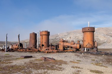 svalbard Spitzbergen'deki bir terkedilmiş maden yerleşim