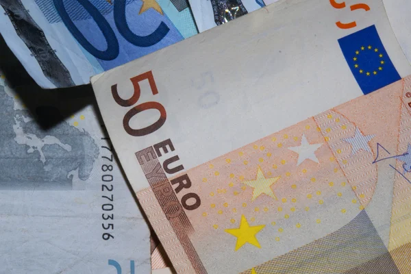 Euro kullanılan kağıt para detay — Stok fotoğraf