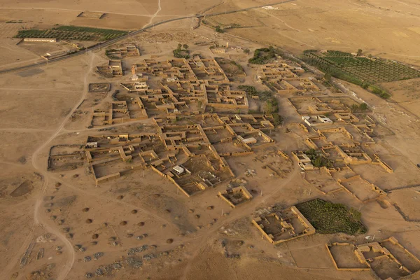 Maroc settlement in the desert near Marrakech aerial view — Stock Photo, Image