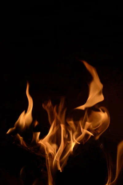 Flames on black background — Stock Photo, Image