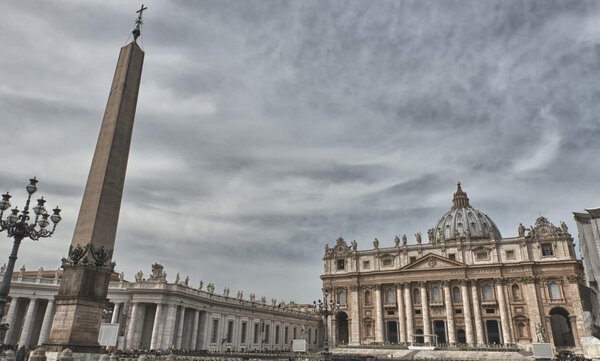 Rome Vatican Place Saint Peter cathedral after Pope Francis mass