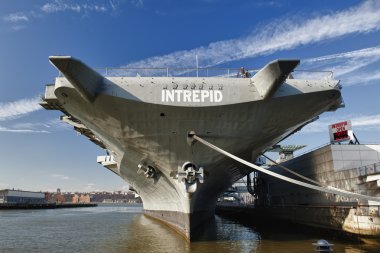 Intrepid II world war carrier in New York clipart