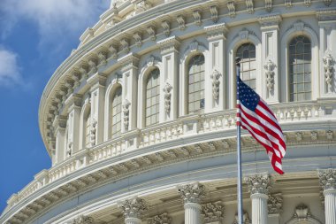 Washington DC Capital detayı Amerikan bayrağıyla