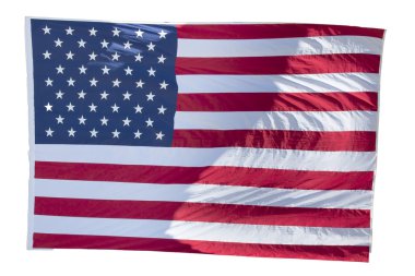 ABD Amerikan bayrağı yıldızlar ve çizgiler beyaz zemin üzerine
