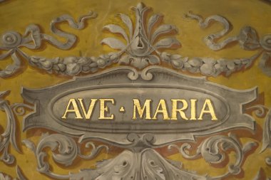Ave Maria fresco on Rome church ceiling clipart