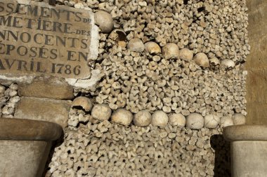 Paris catacombs kafatasları ve kemikleri