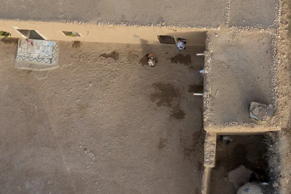 Maroc settlement in the desert near Marrakech aerial view — Stock Photo, Image